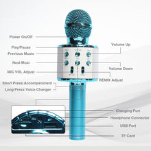 Load image into Gallery viewer, Bluetooth Wireless Portable Handheld Mic Speaker with LED Light