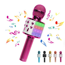 Load image into Gallery viewer, Bluetooth Wireless Portable Handheld Mic Speaker with LED Light