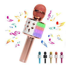 Load image into Gallery viewer, Bluetooth Wireless Portable Handheld Mic Speaker with LED Light
